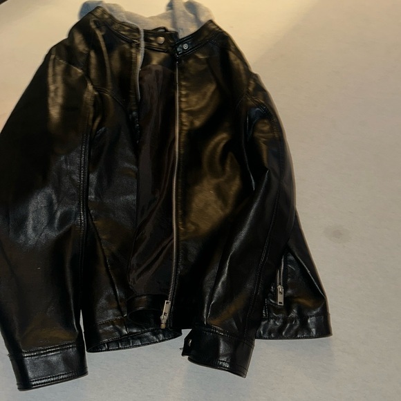 Unisex Size 3X New Look Hoodie Leather Jacket. - Picture 3 of 7